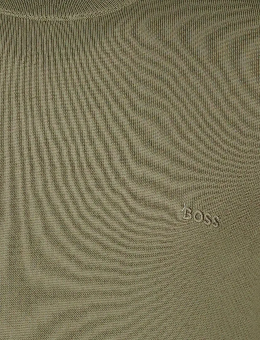 Boss black trui botto-l scheerwol groen