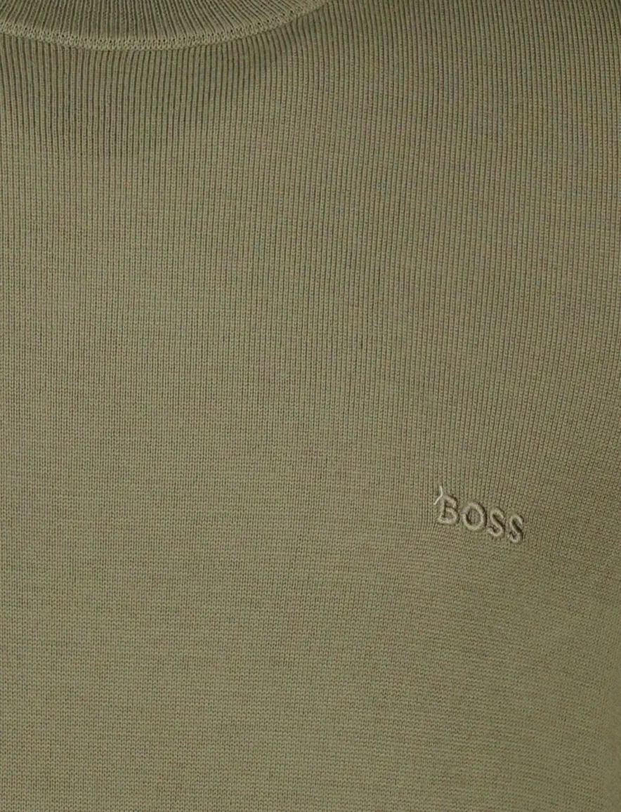 Boss black trui botto-l scheerwol groen