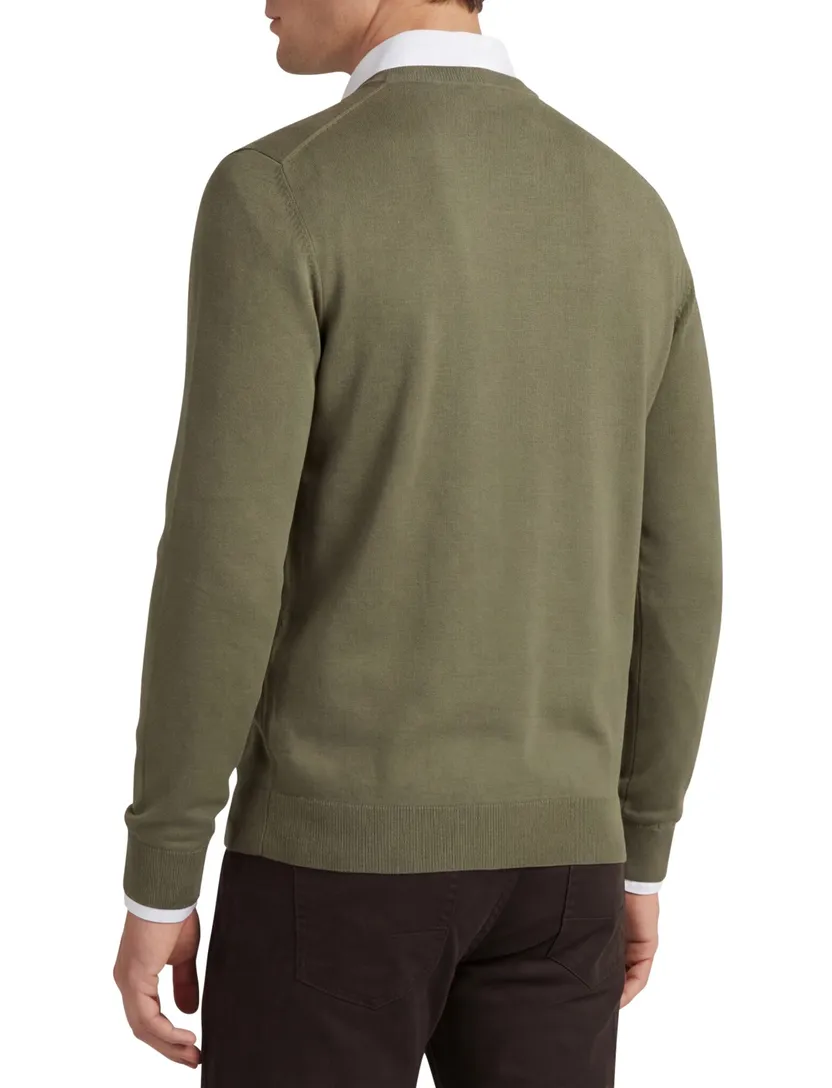 Boss black trui botto-l scheerwol groen