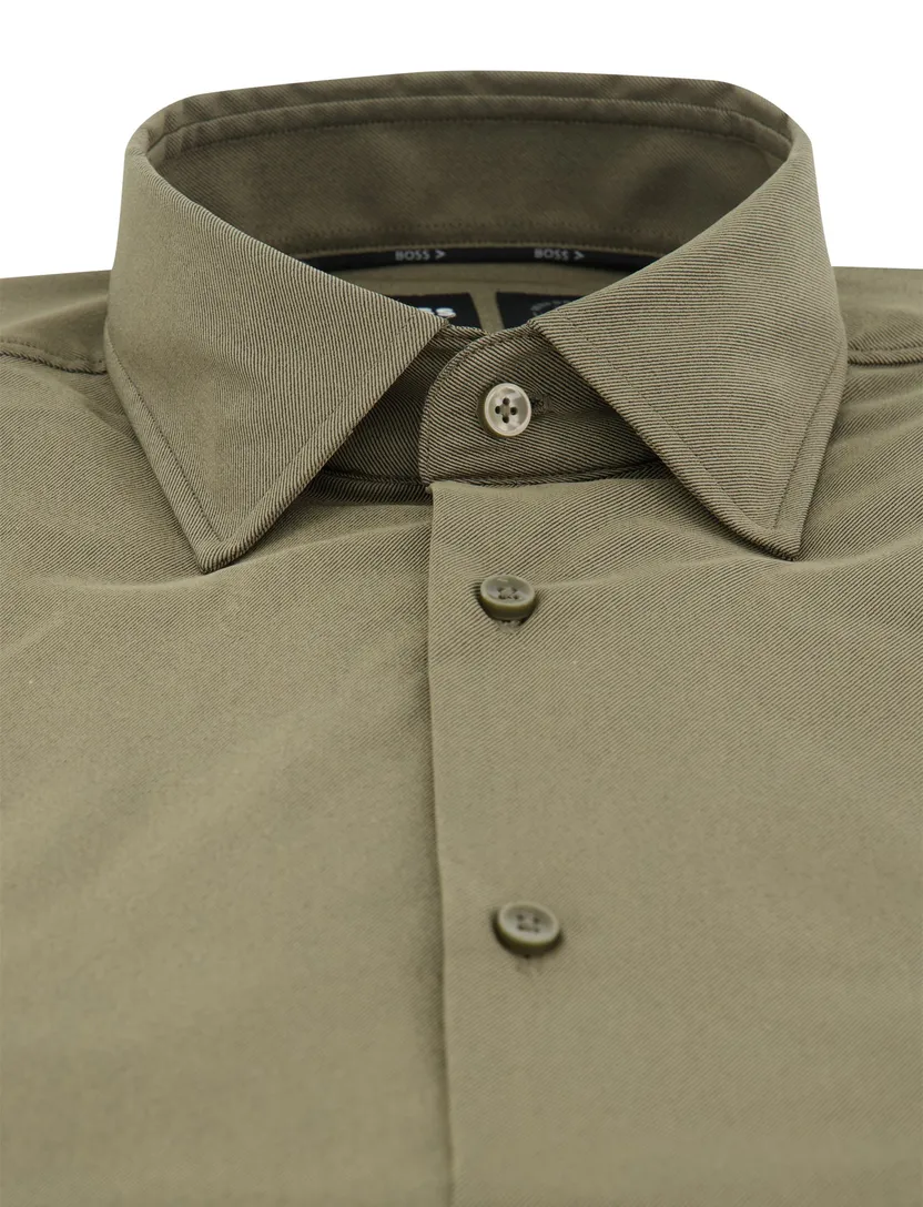 Boss Black slim fit overhemd groen