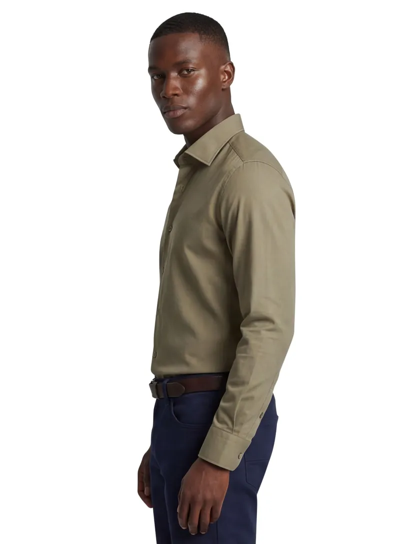Boss Black slim fit overhemd groen