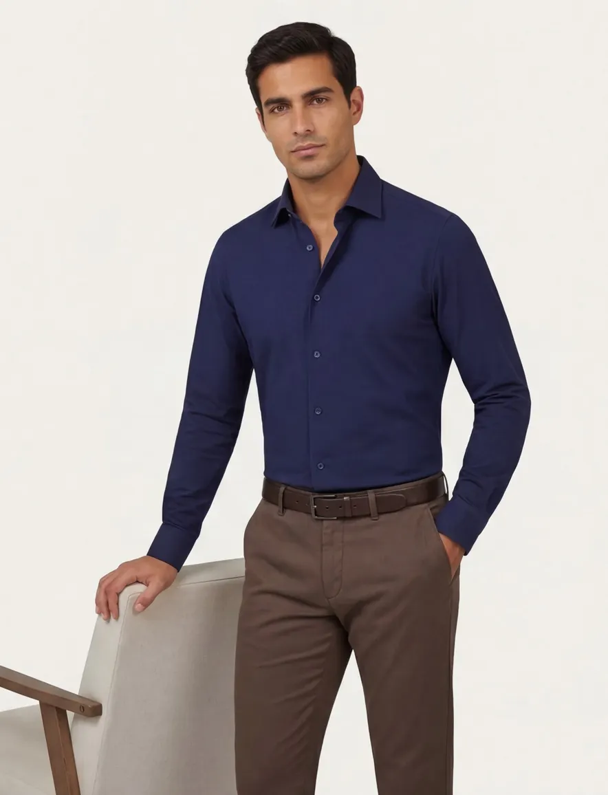 Boss Black P-Hank overhemd ml 5 donkerblauw