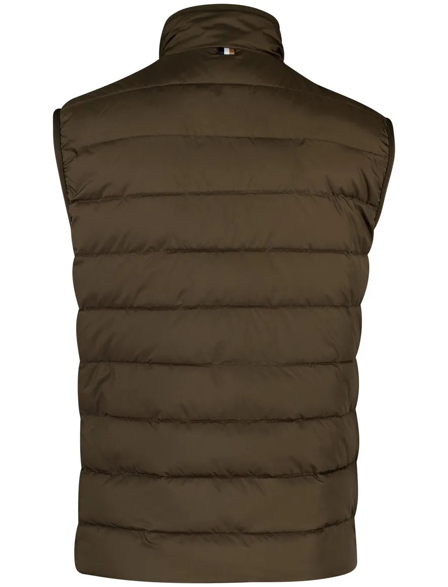 Boss Black bodywarmer bruin effen normale fit