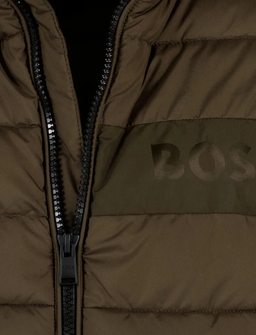 Boss Black bodywarmer bruin effen normale fit