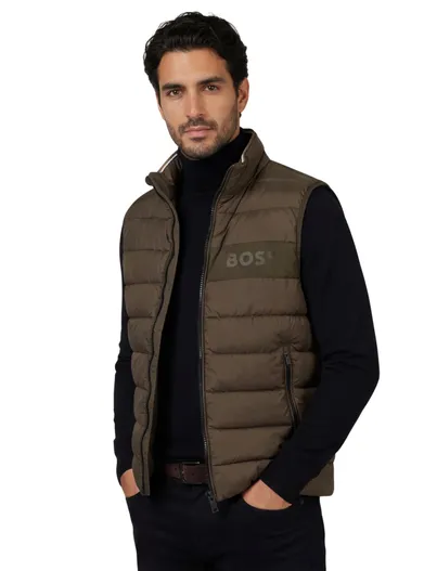 Hugo Boss Boss Black bodywarmer bruin effen normale fit