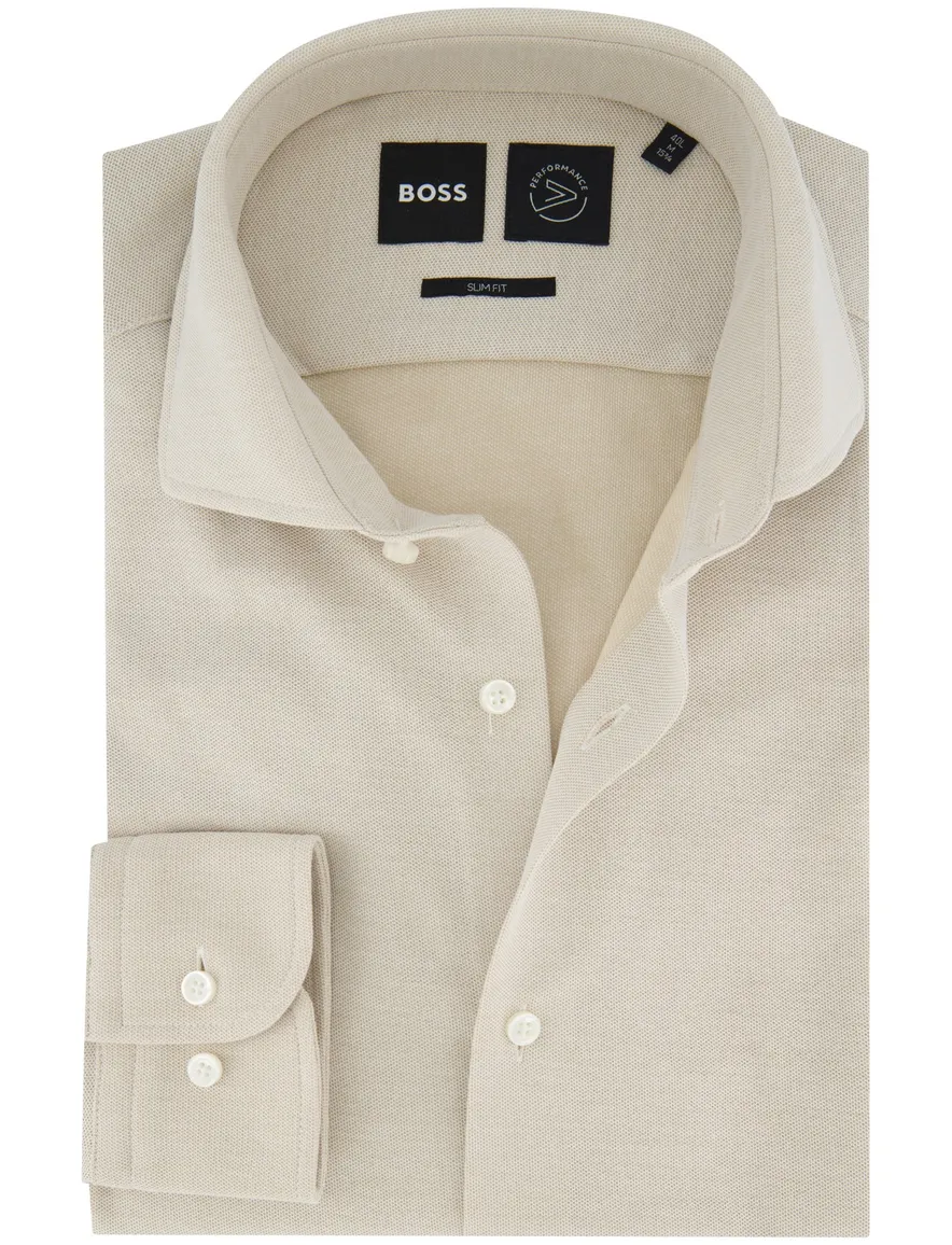 Beige slim fit ml7 overhemd Boss Black katoen
