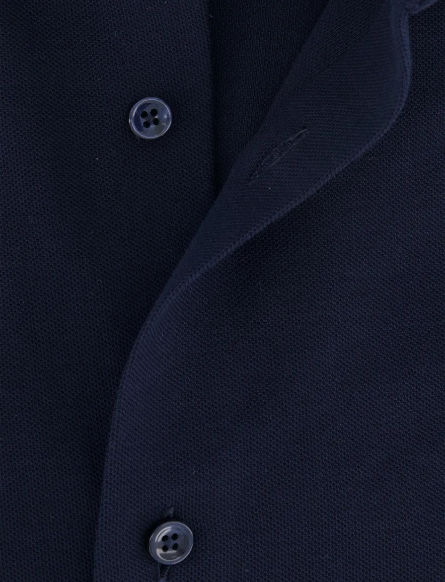 Boss slim fit overhemd navy effen knitted