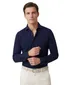 Boss slim fit overhemd navy effen knitted