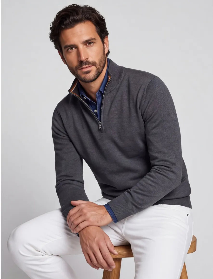 Boss Black trui grijs half zip