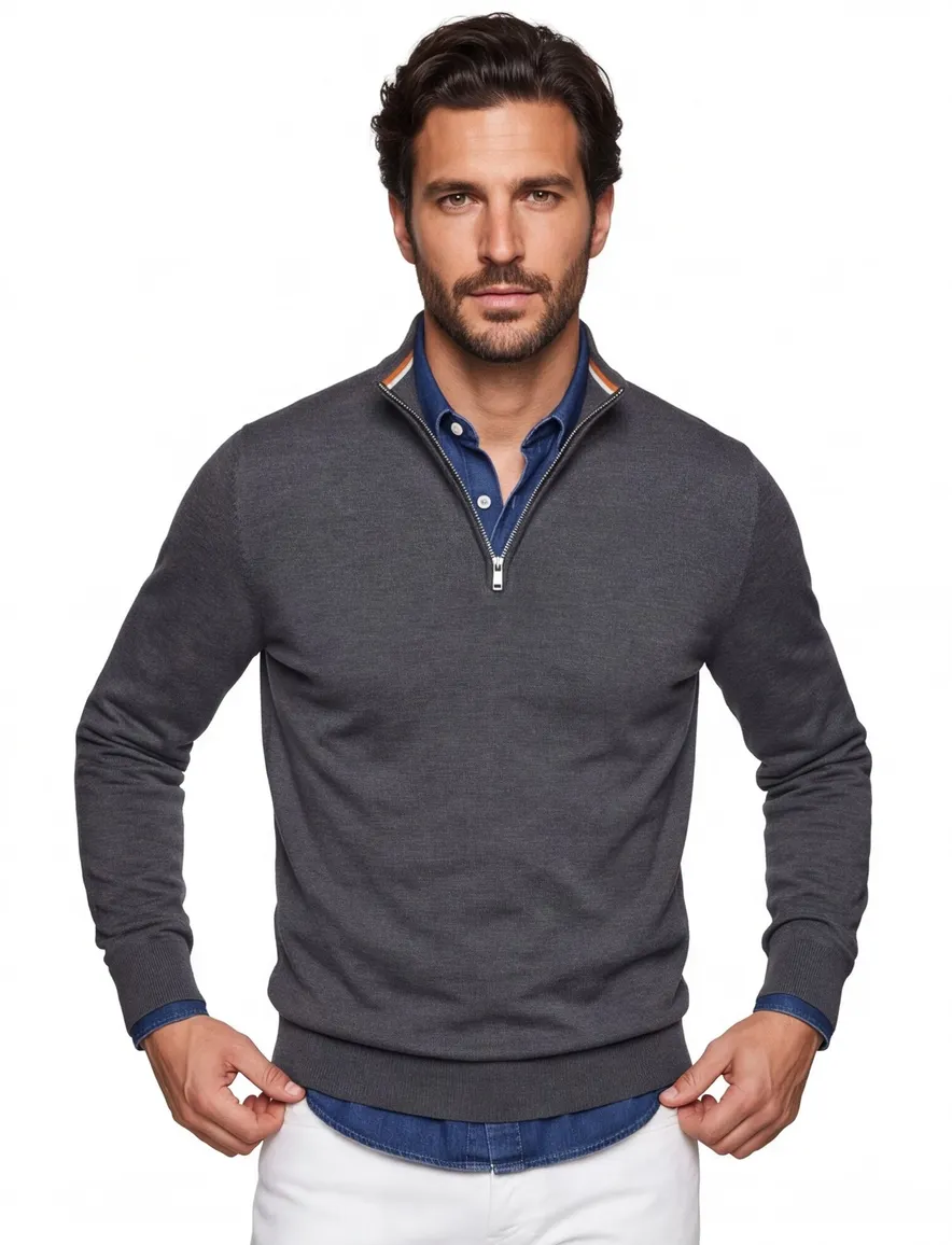 Boss Black trui grijs half zip