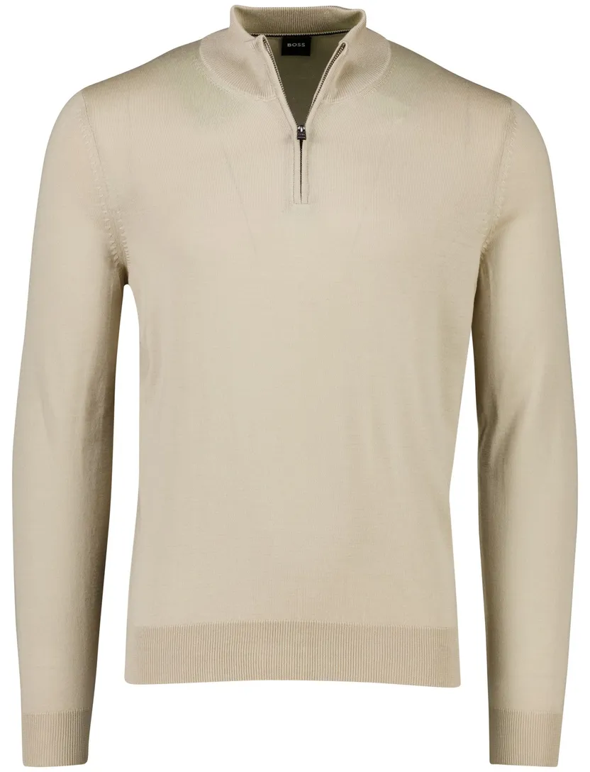 Boss Black half zip beige scheerwol