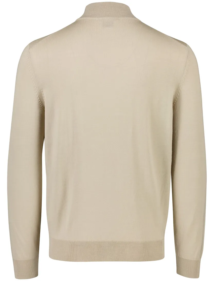 Boss Black half zip beige scheerwol