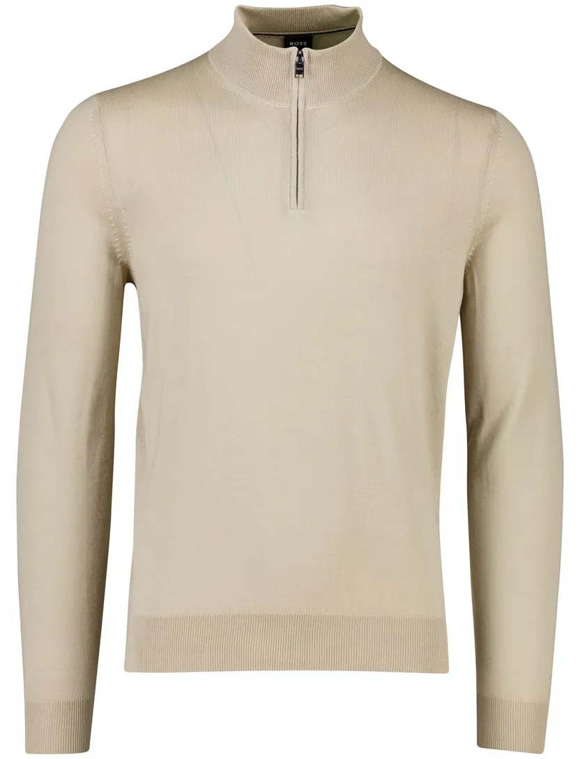 Boss Black half zip beige scheerwol