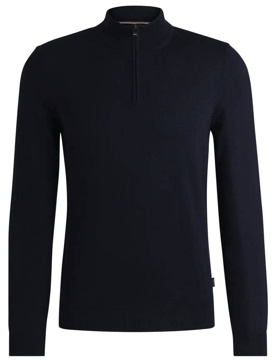 Boss Black trui donkerblauw half zip