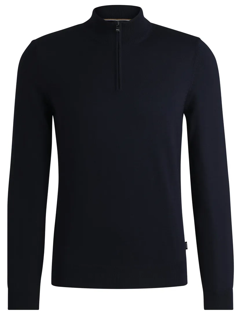 trui Boss Black donkerblauw effen