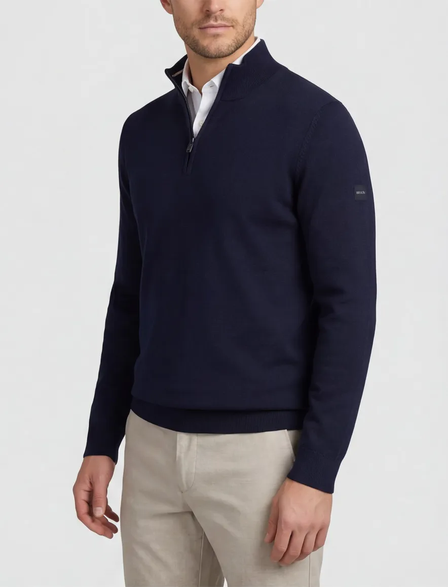 Boss Black trui donkerblauw half zip