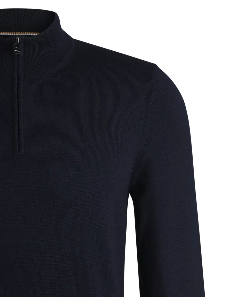 Boss Black trui donkerblauw half zip