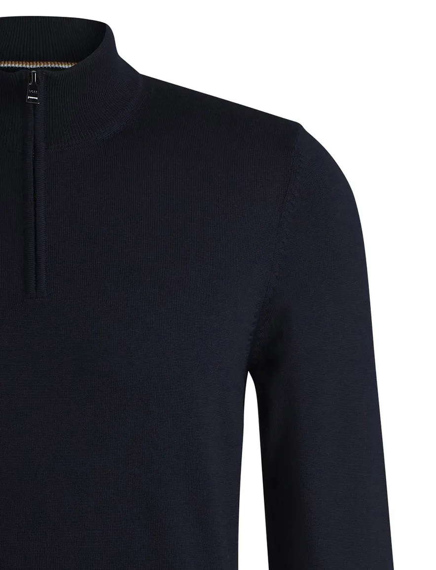 Boss Black trui donkerblauw half zip