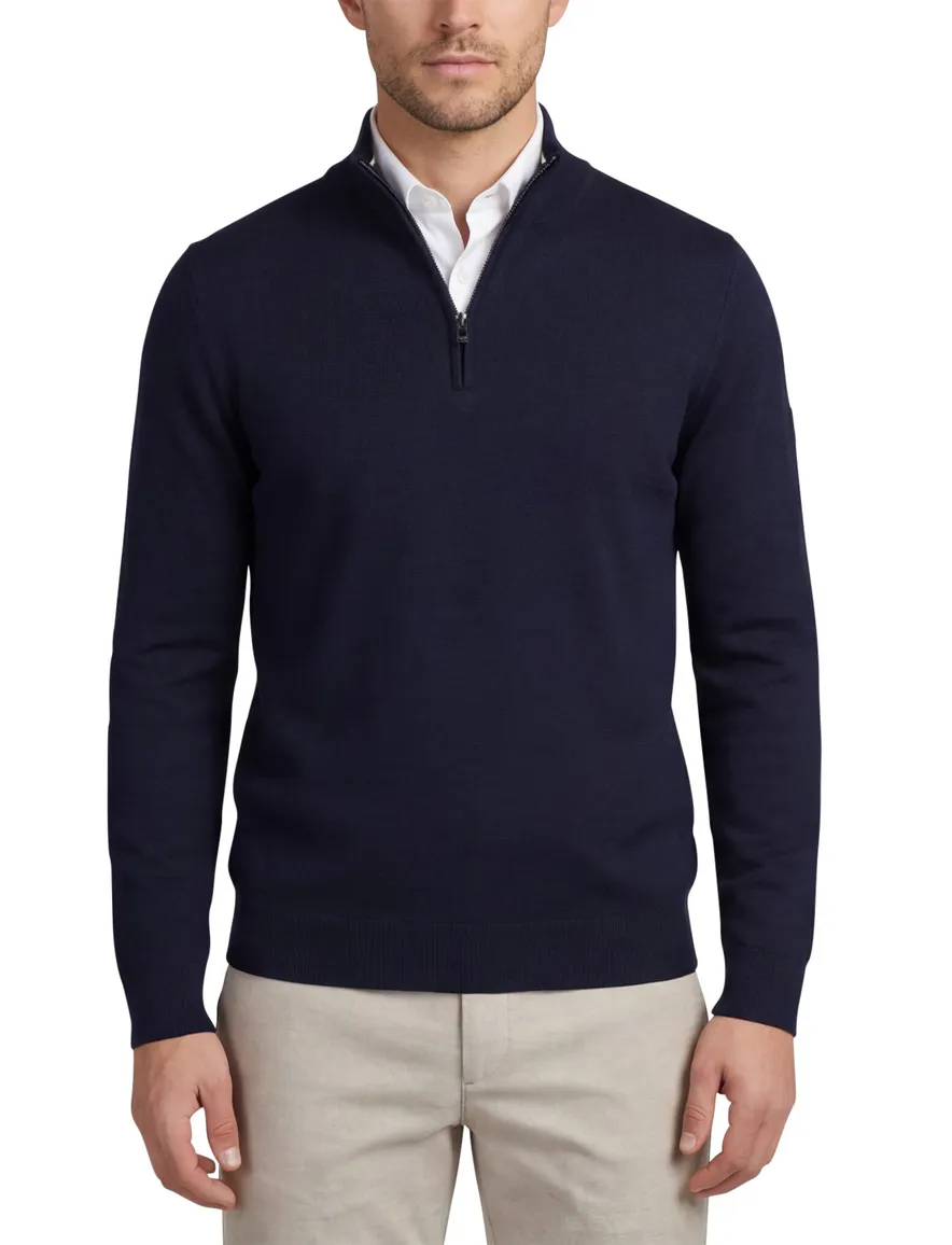 Boss Black trui donkerblauw half zip