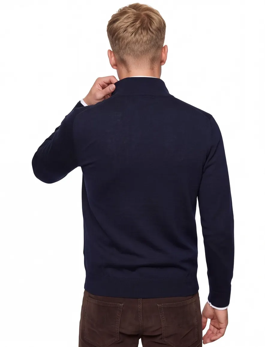 Boss Black trui donkerblauw half zip