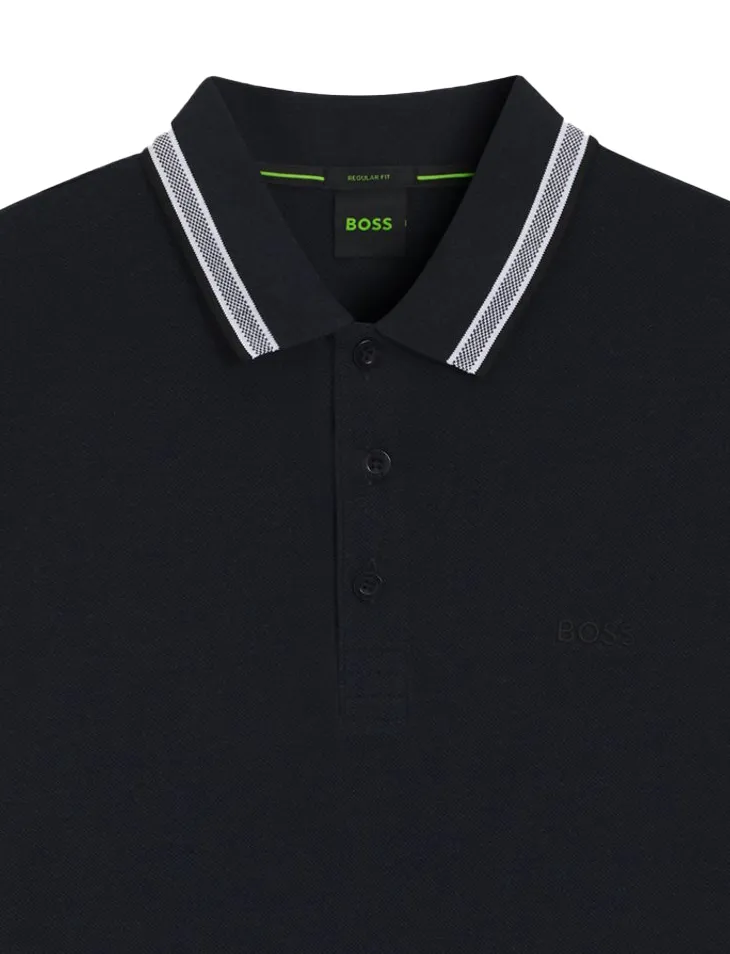 Polo lange mouw BOSS Green Plisy navy Big & Tall