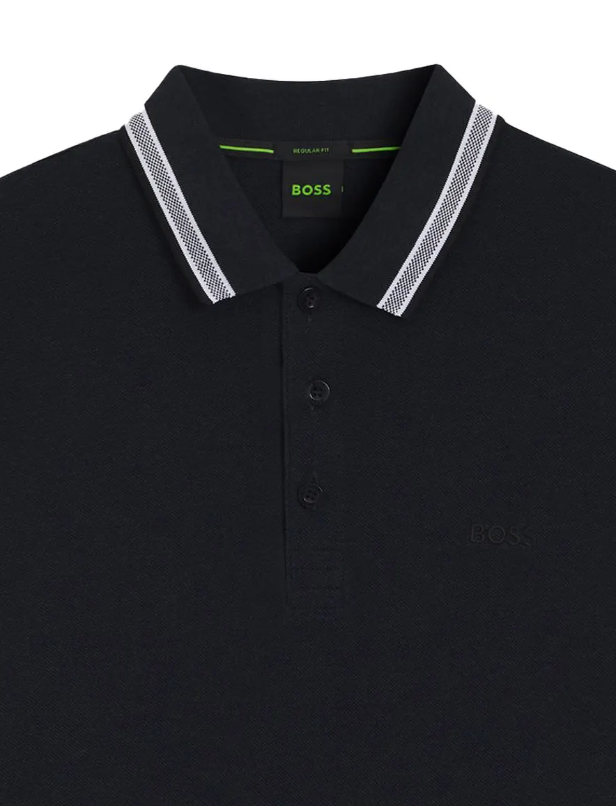 Polo lange mouw BOSS Green Plisy navy Big & Tall