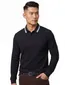 BOSS Green polo lange mouw Plisy navy