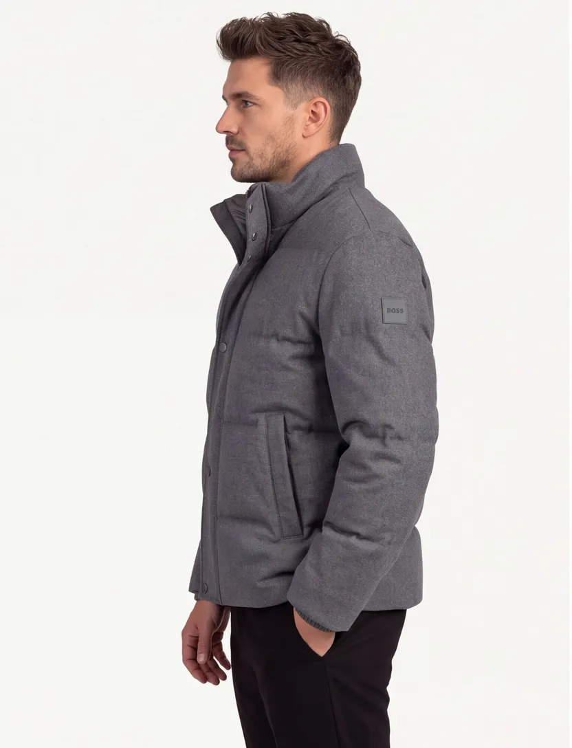 Boss Black premium down winterjas grijs