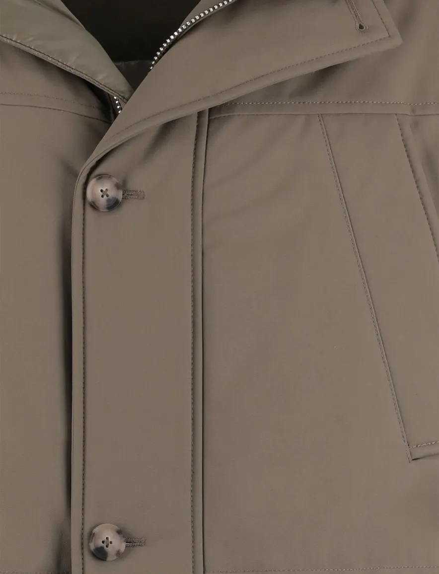 BOSS Black winterjas H-Detoni khaki effen