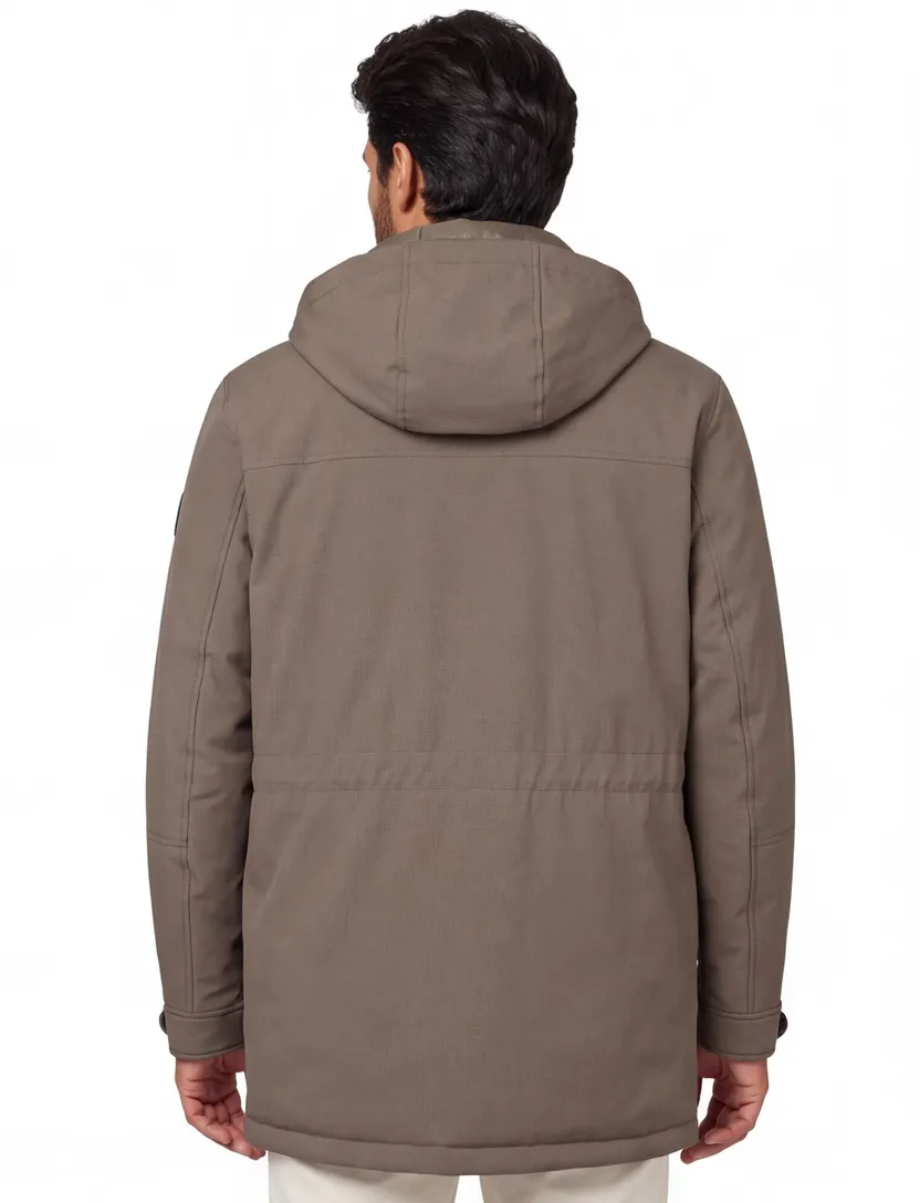 BOSS Black winterjas H-Detoni khaki dubbele borstzak