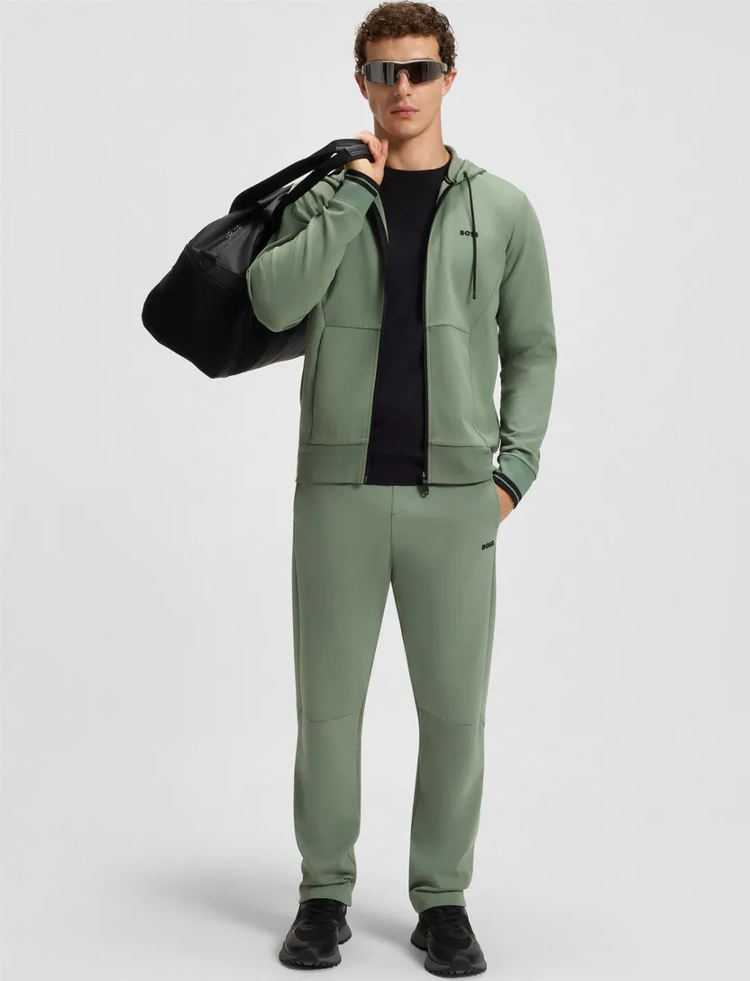 Boss Green vest groen effen sweatvest regular fit