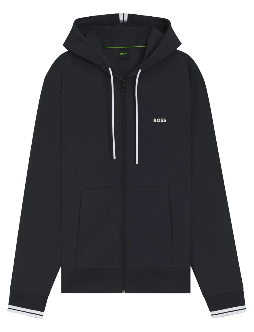 BOSS Green FZ Hoodie Zone sweatvest donkerblauw B&T