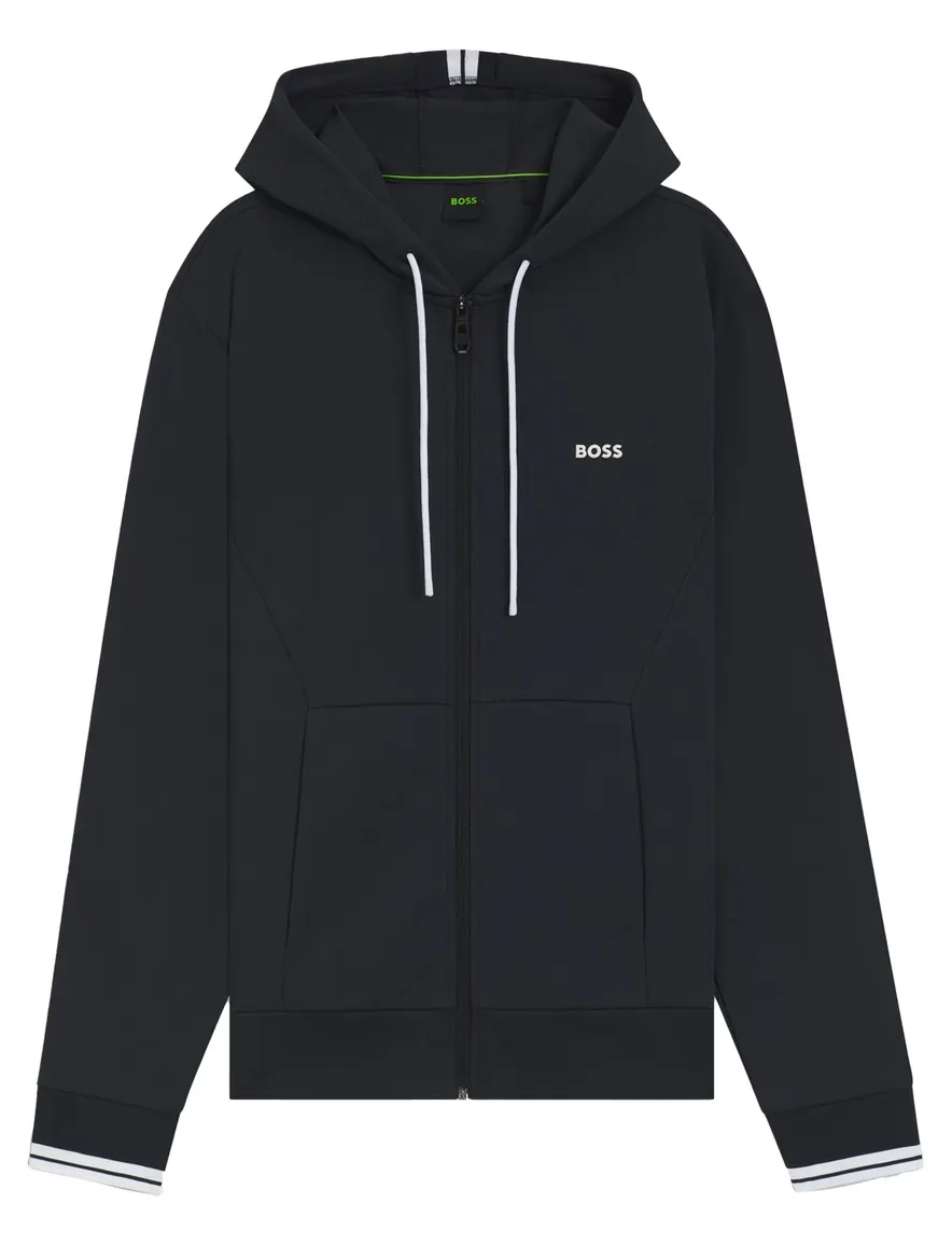BOSS Green FZ Hoodie Zone sweatvest donkerblauw B&T