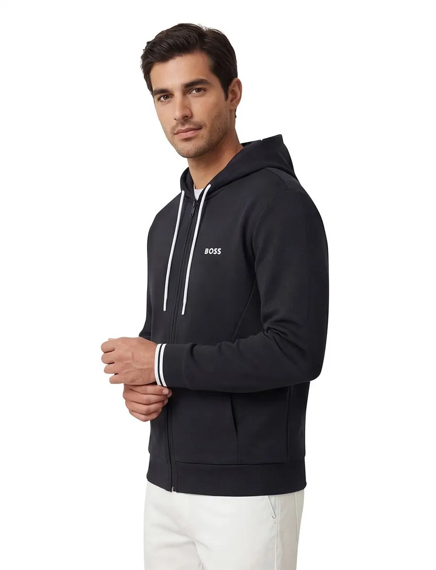 BOSS Green FZ Hoodie Zone sweatvest donkerblauw B&T