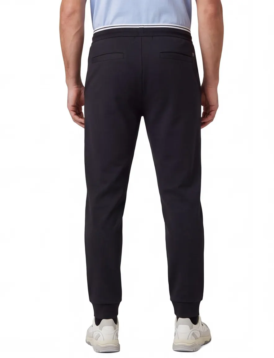 BOSS Green joggingbroek donkerblauw effen met logo