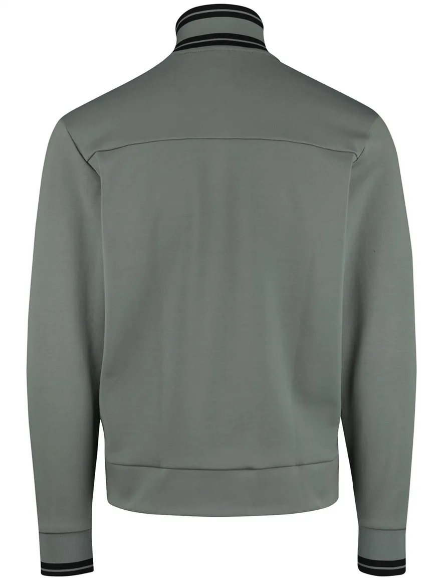 Boss Green Vest grijs zwarte opstaande kraag effen