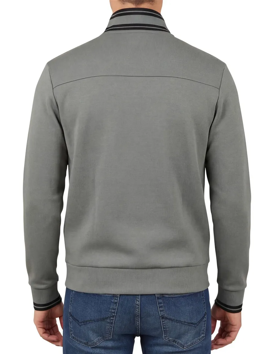 Boss Green Vest Groen zwarte opstaande kraag