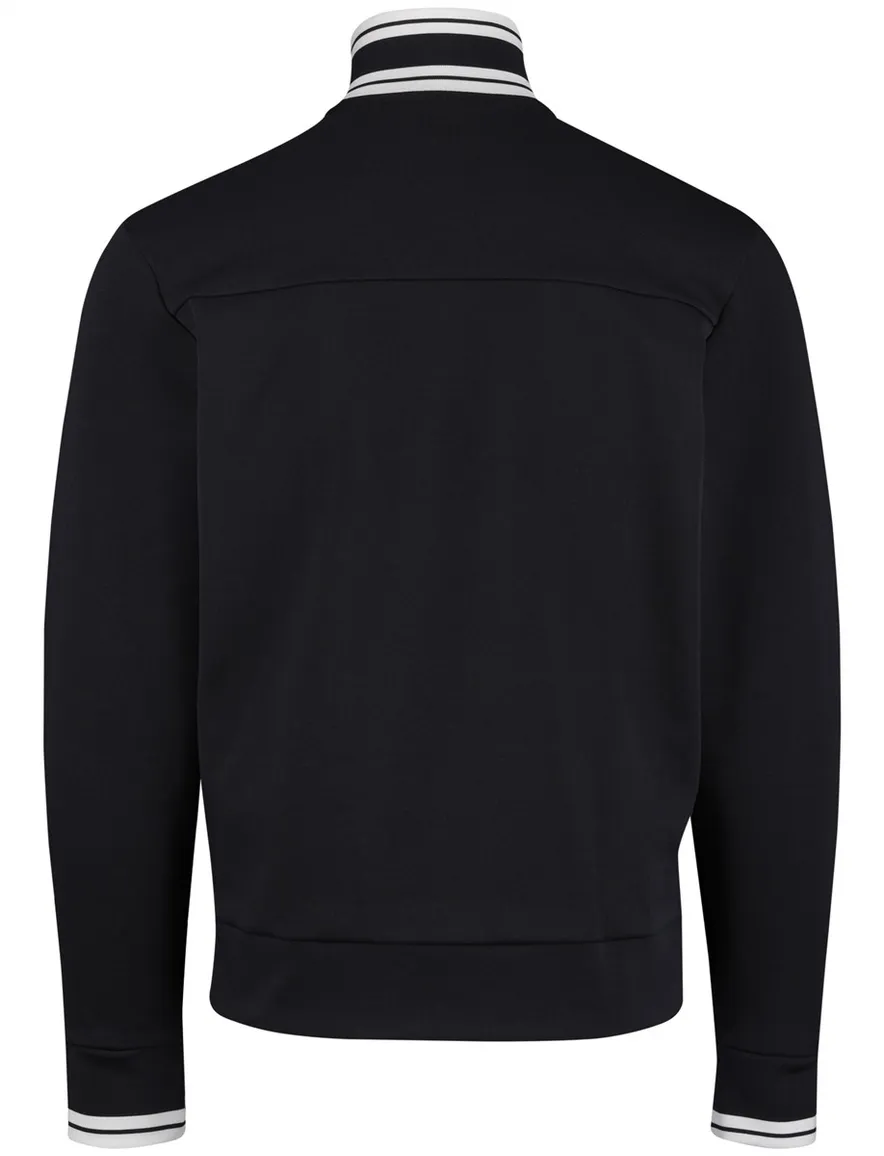 Boss Green Vest donkerblauw witte opstaande kraag effen