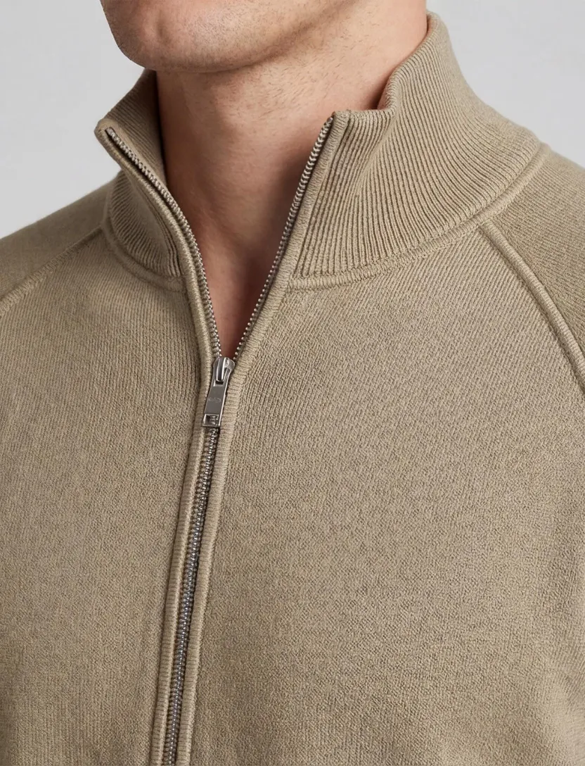 BOSS Black H-Idino vest khaki katoen regular fit zonder capuchon