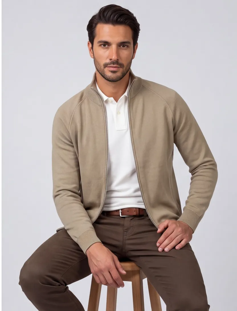 Vest BOSS Black beige gebreid
