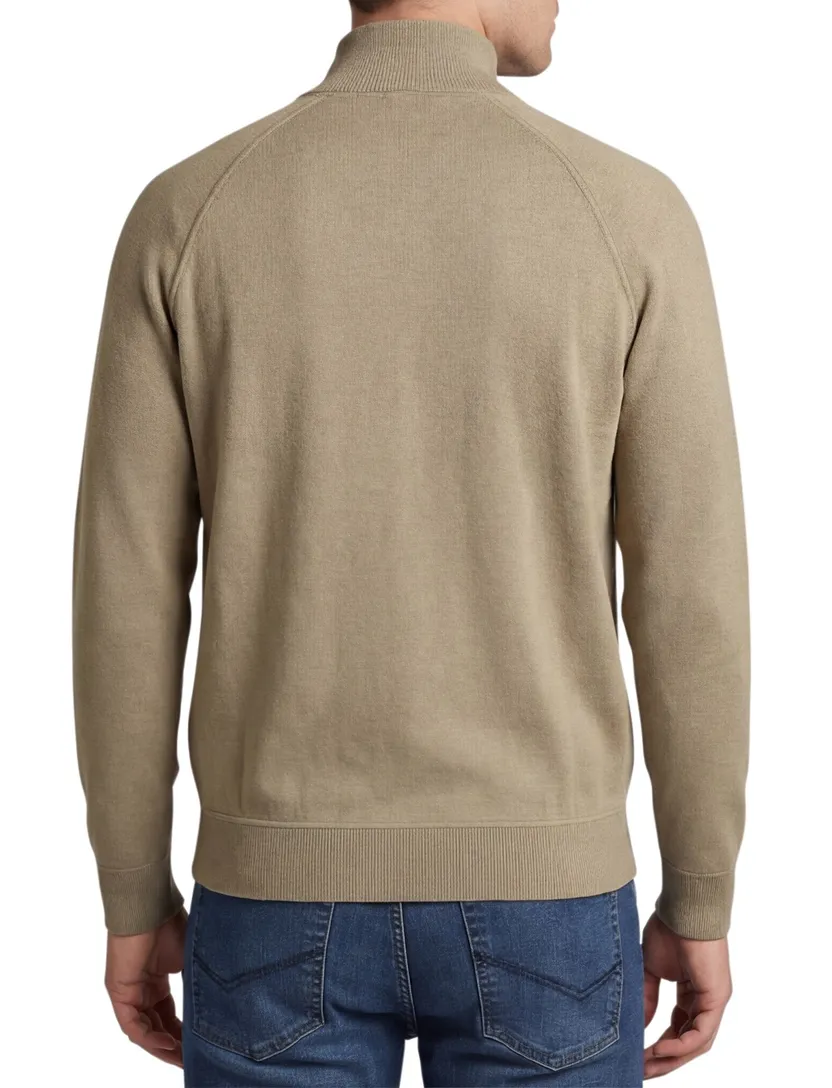 BOSS Black H-Idino vest khaki katoen regular fit zonder capuchon