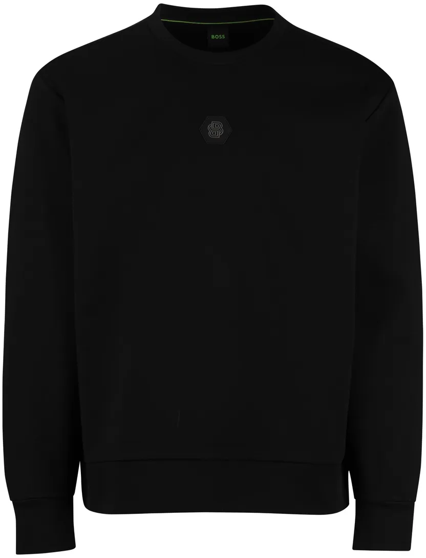 BOSS Green trui ronde hals zwart 100% katoen