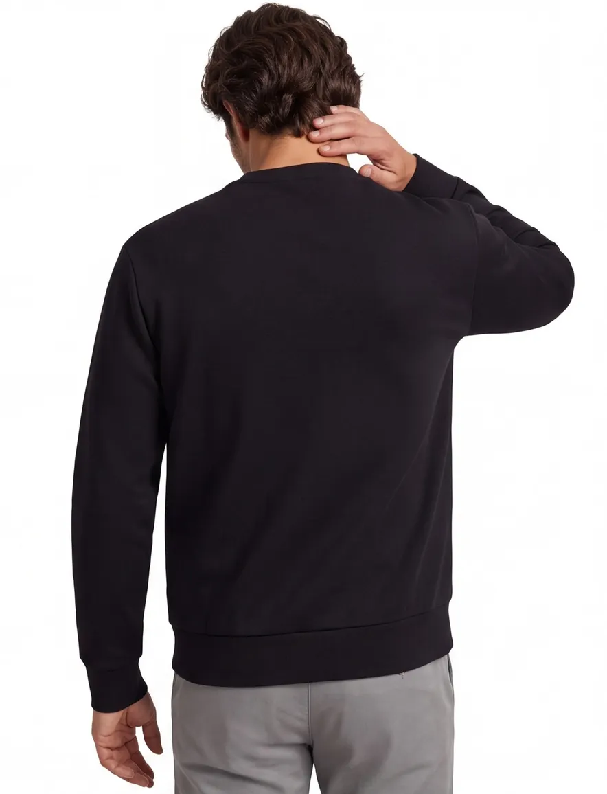 BOSS Green trui ronde hals zwart effen