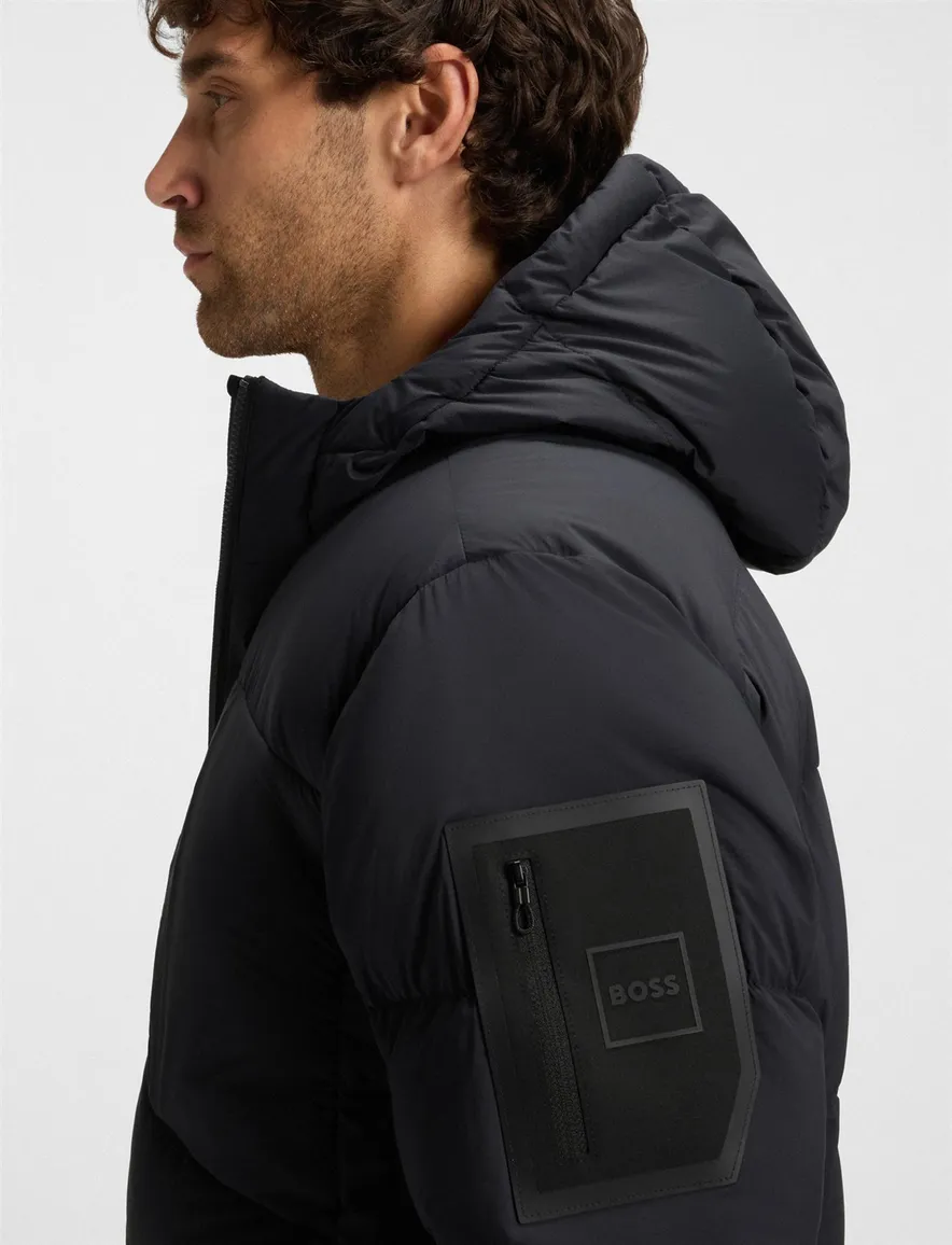 Boss Orange jas puffer donkerblauw effen