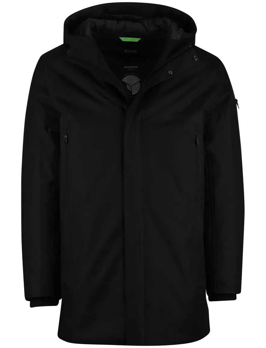 BOSS Orange winterjas OW Hexatech Parka Black effen