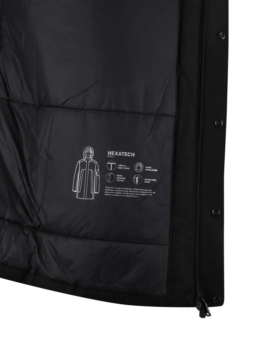 BOSS Orange winterjas OW Hexatech Parka Black effen