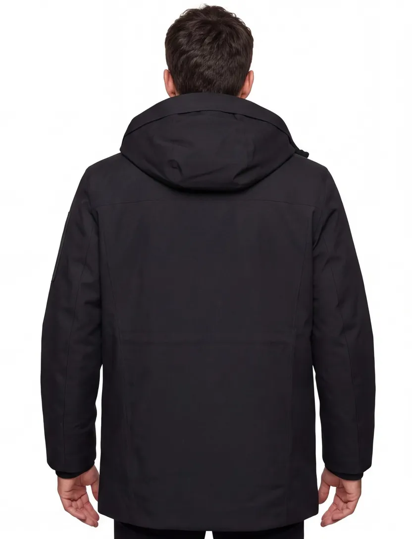 BOSS Orange winterjas OW Hexatech Parka Black dubbele borstzakken