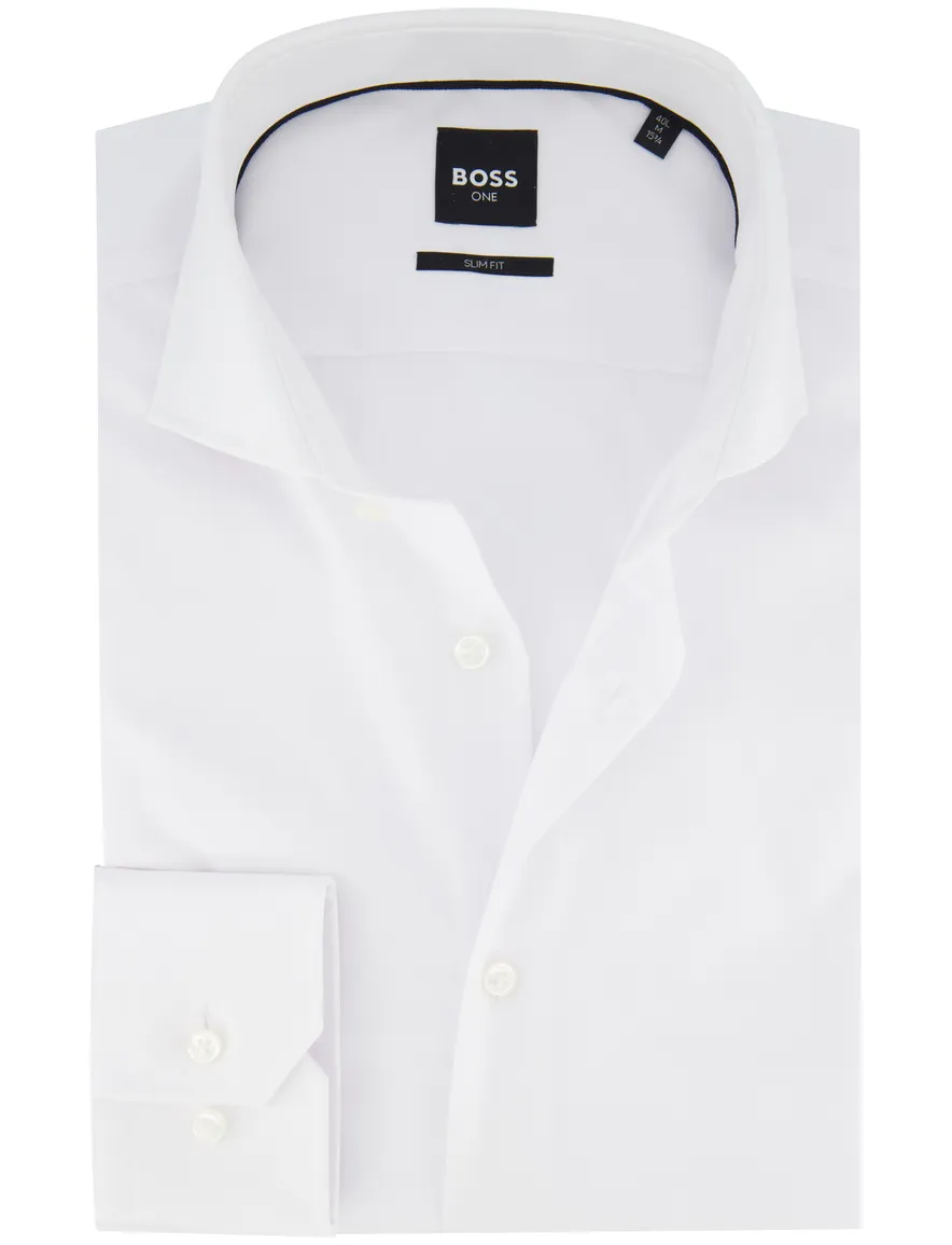 Boss Black overhemd slim fit ml7 katoen wit