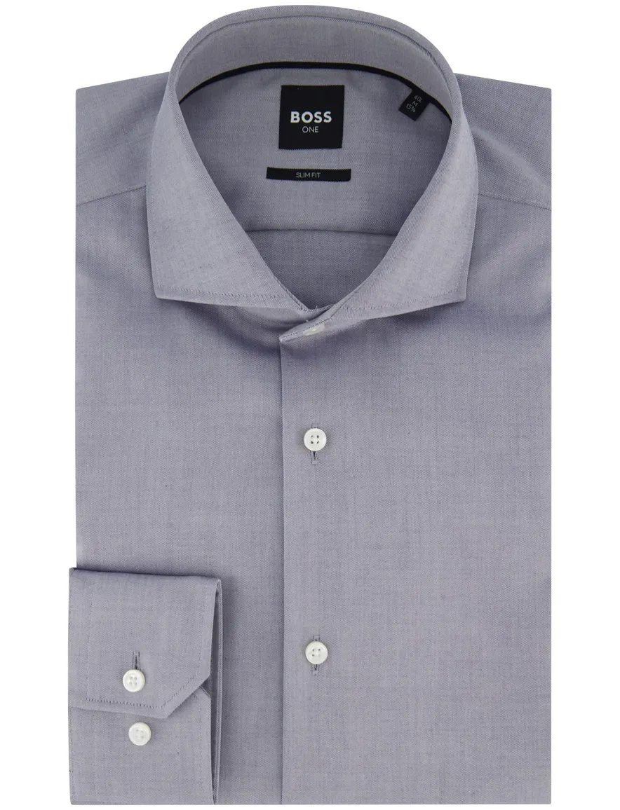 Boss black overhemd grijs slim fit mouwlengte 7