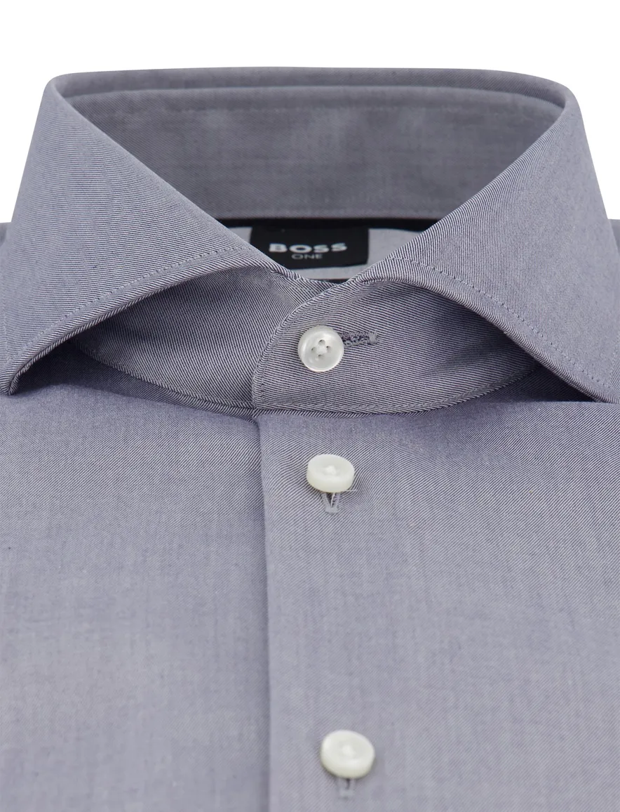 Boss Black overhemd slim fit ml7 katoen blauw